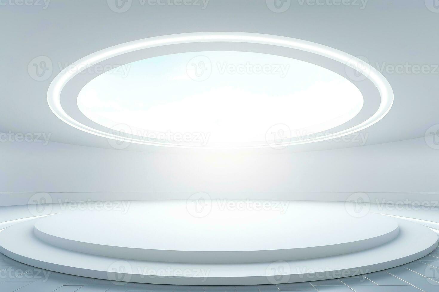AI generated Abstract futuristic architecture background, Minimal technology white backdrop, Generative AI photo
