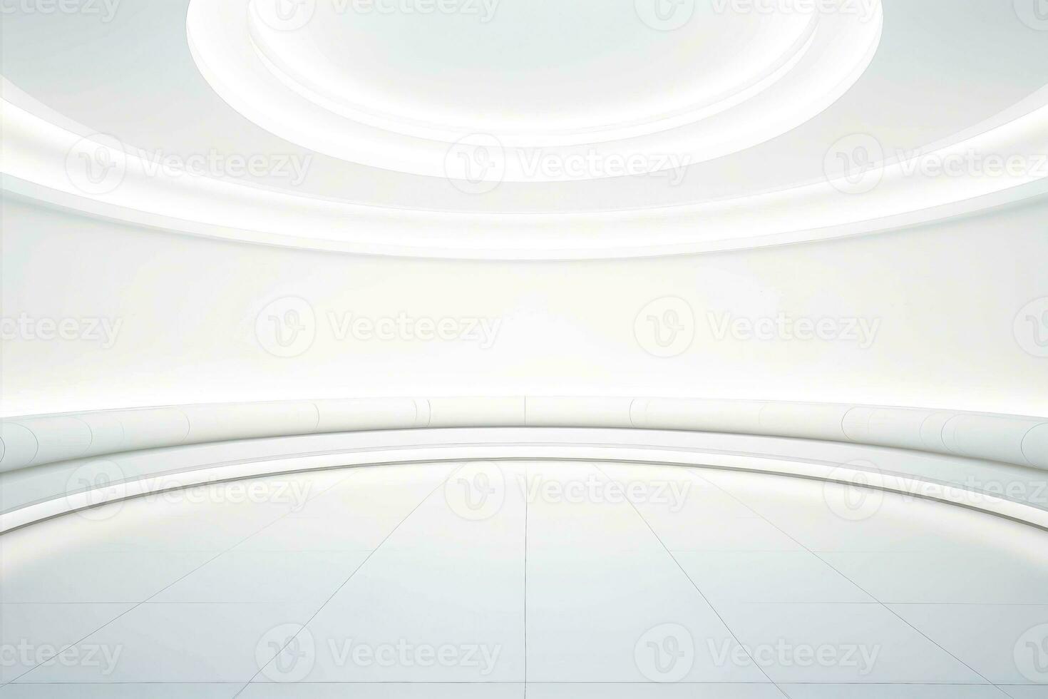 AI generated Abstract futuristic architecture background, Minimal technology white backdrop, Generative AI photo