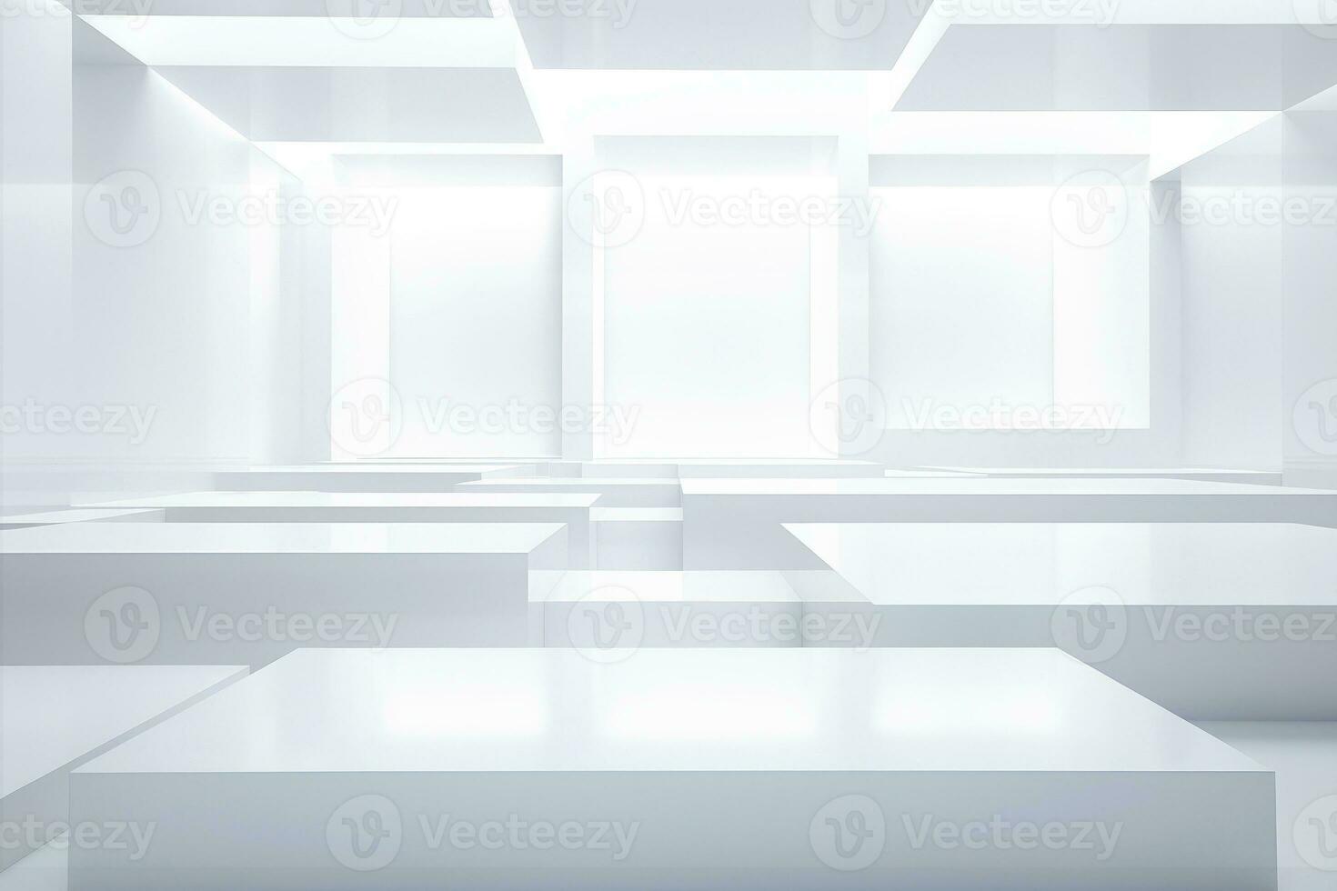 AI generated Abstract futuristic architecture background, Minimal technology white backdrop, Generative AI photo