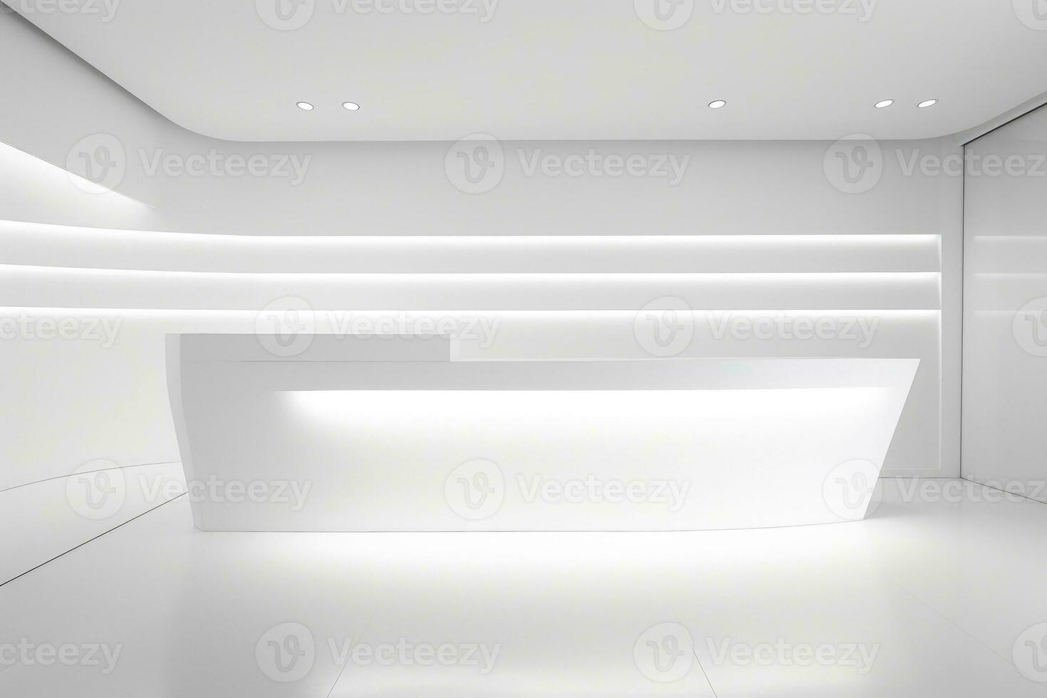 AI generated Abstract futuristic architecture background, Minimal technology white backdrop, Generative AI photo