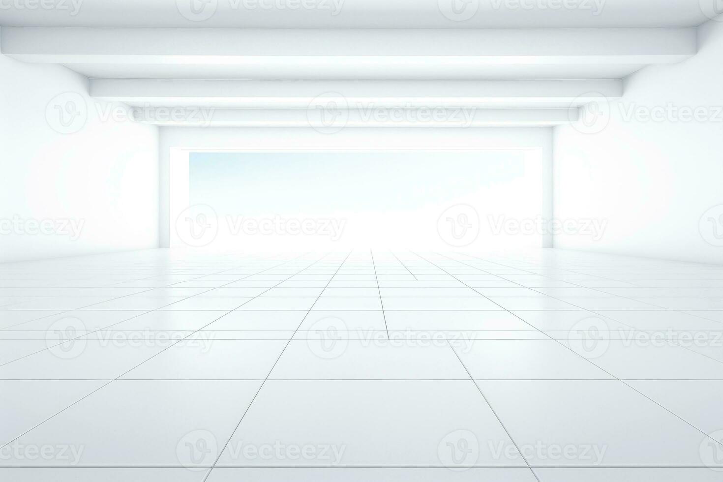 AI generated Abstract futuristic architecture background, Minimal technology white backdrop, Generative AI photo