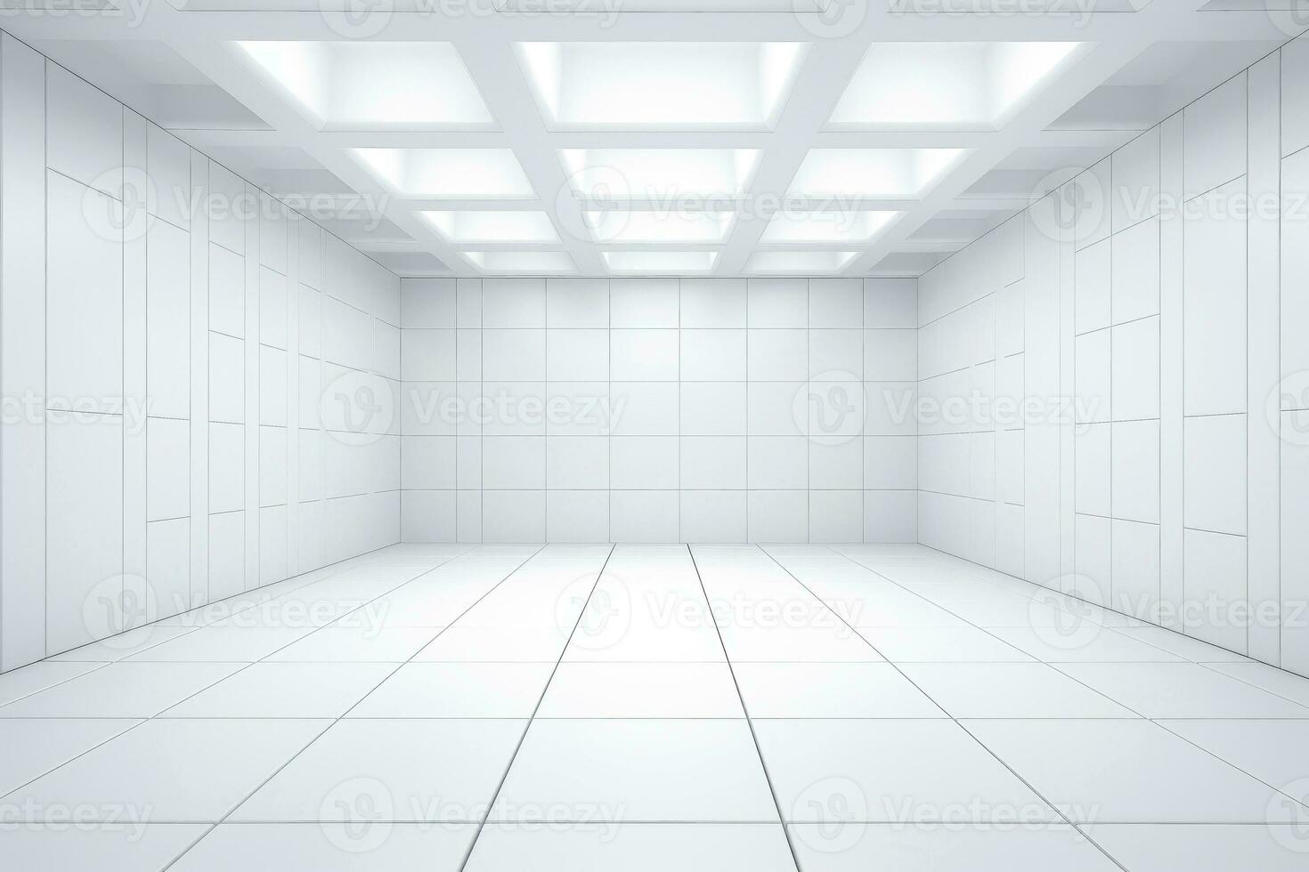 AI generated Abstract futuristic architecture background, Minimal technology white backdrop, Generative AI photo