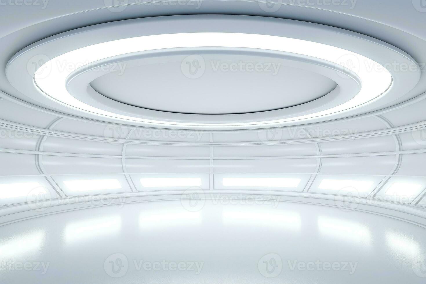 AI generated Abstract futuristic architecture background, Minimal technology white backdrop, Generative AI photo