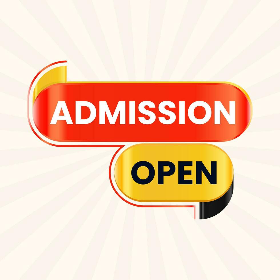 flat design admission open label clipart vector