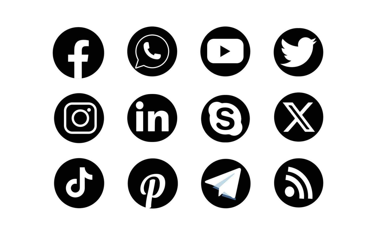 gratis vector social medios de comunicación icono conjunto recopilación.