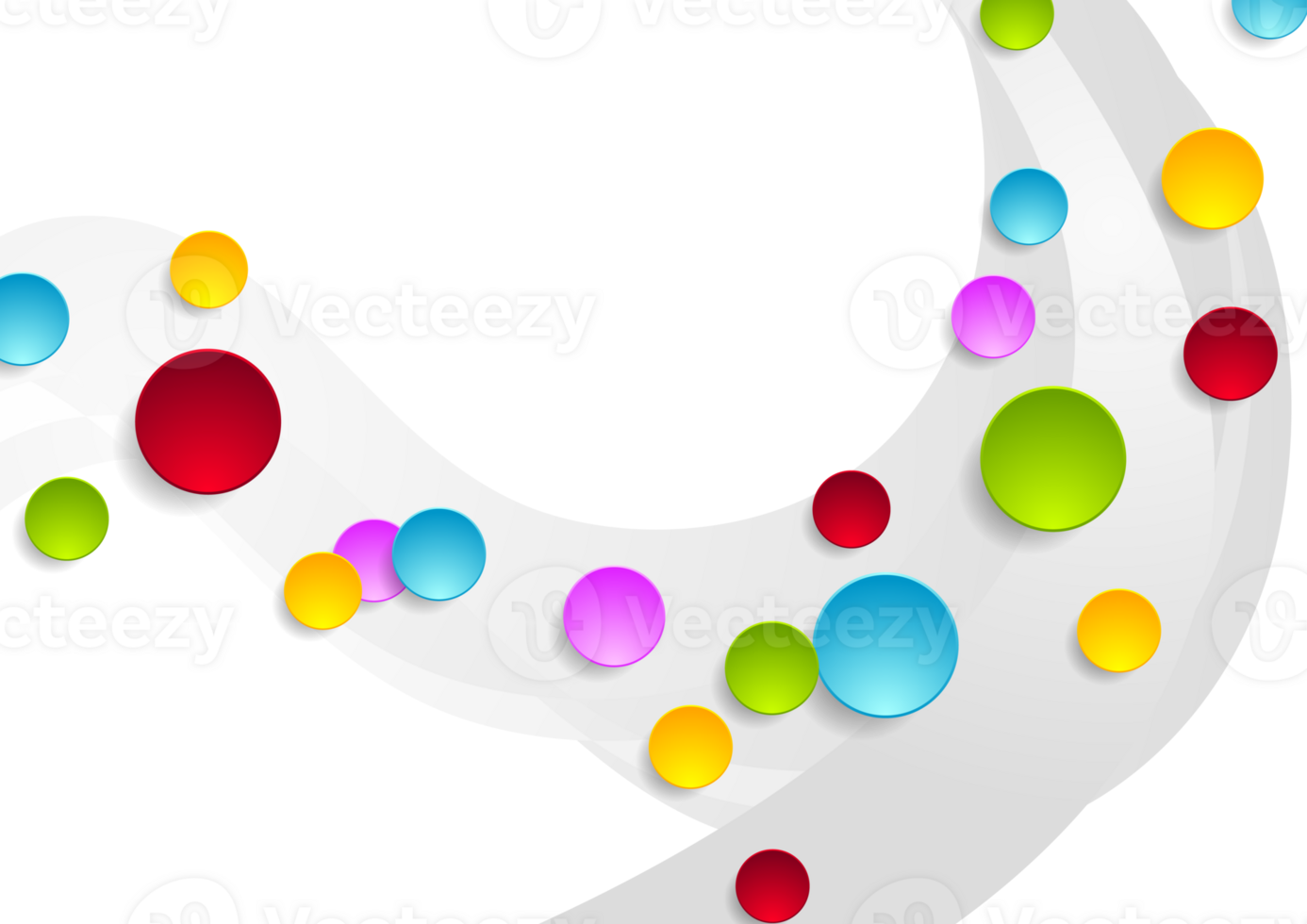 Grey wavy background and colorful circles png