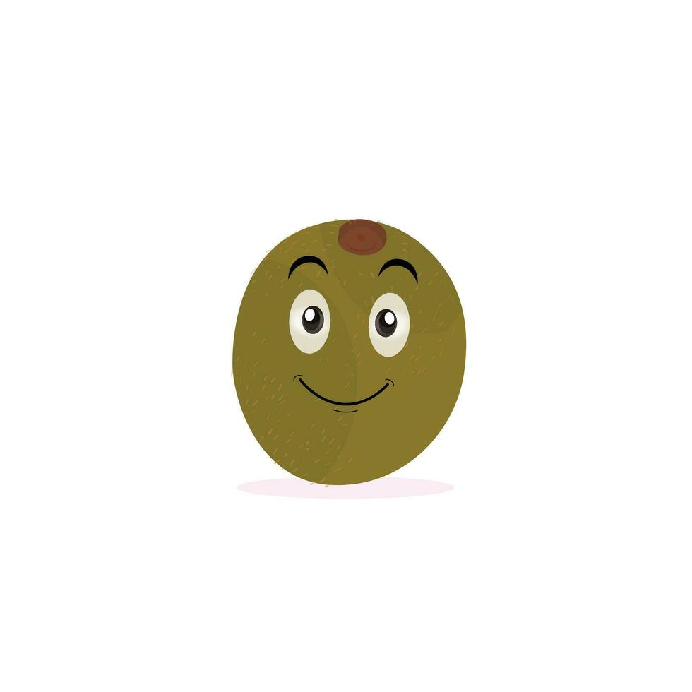 Cute kiwi cartoon. with happy facial expressions and different pose. Cartoon character of slice of kiwi with various chef emoticons vector
