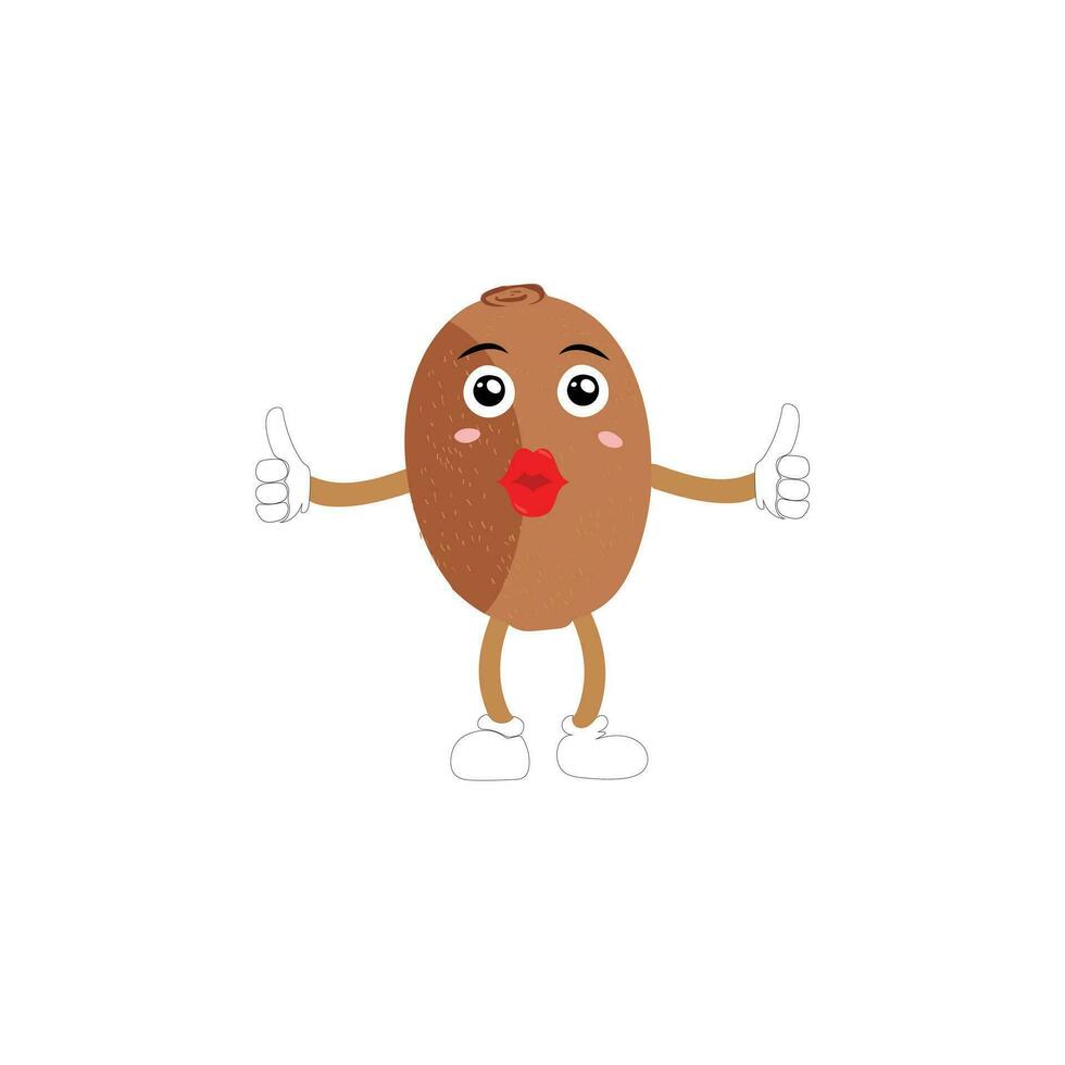 Cute kiwi cartoon. with happy facial expressions and different pose. Cartoon character of slice of kiwi with various chef emoticons vector