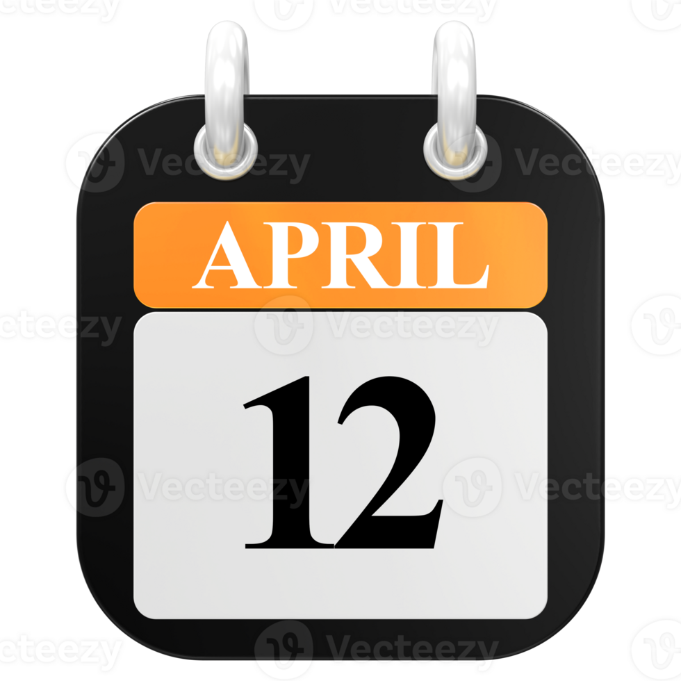 3D Rendering Of UI Icon APRIL Day 12 png