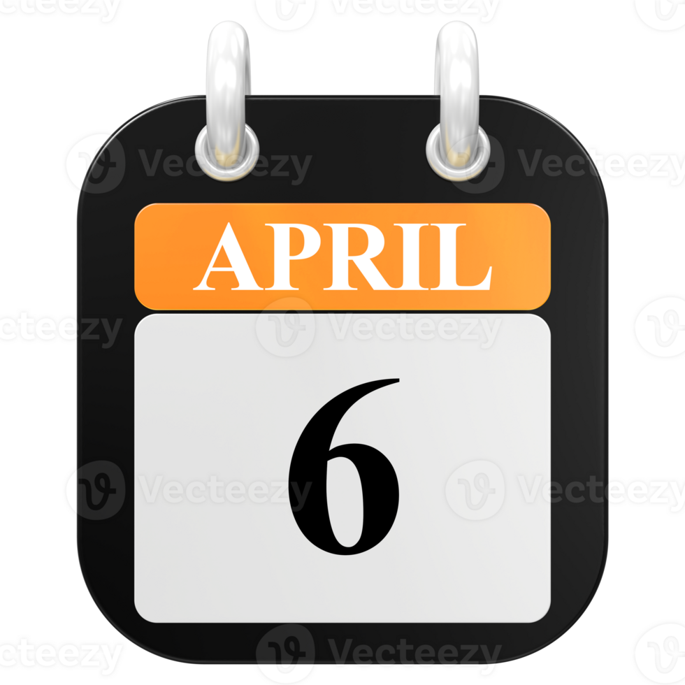 3D Rendering Of UI Icon APRIL Day 6 png