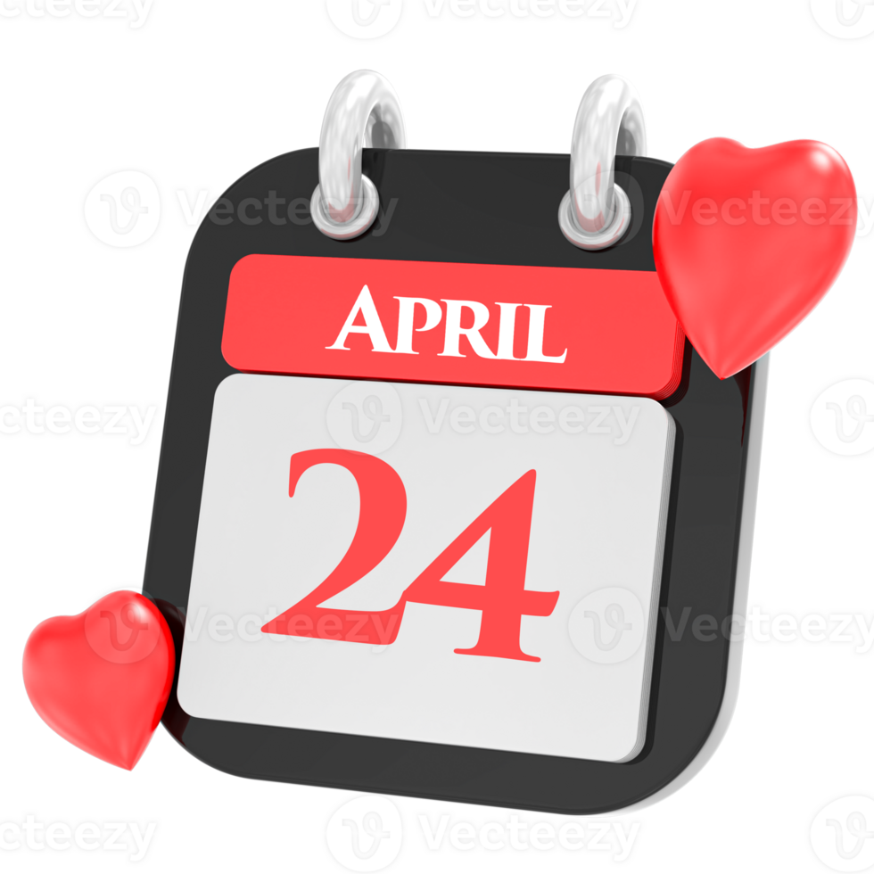 April with heart month day icon png