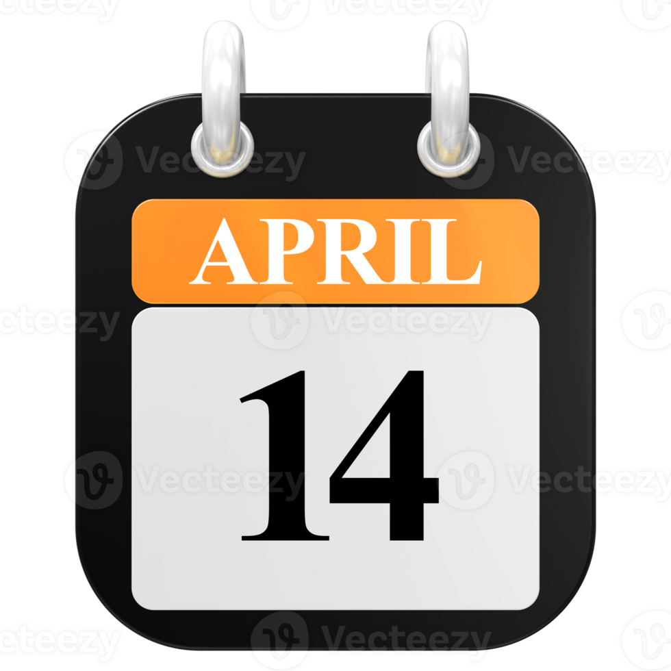 3D Rendering Of UI Icon APRIL Day 14 png