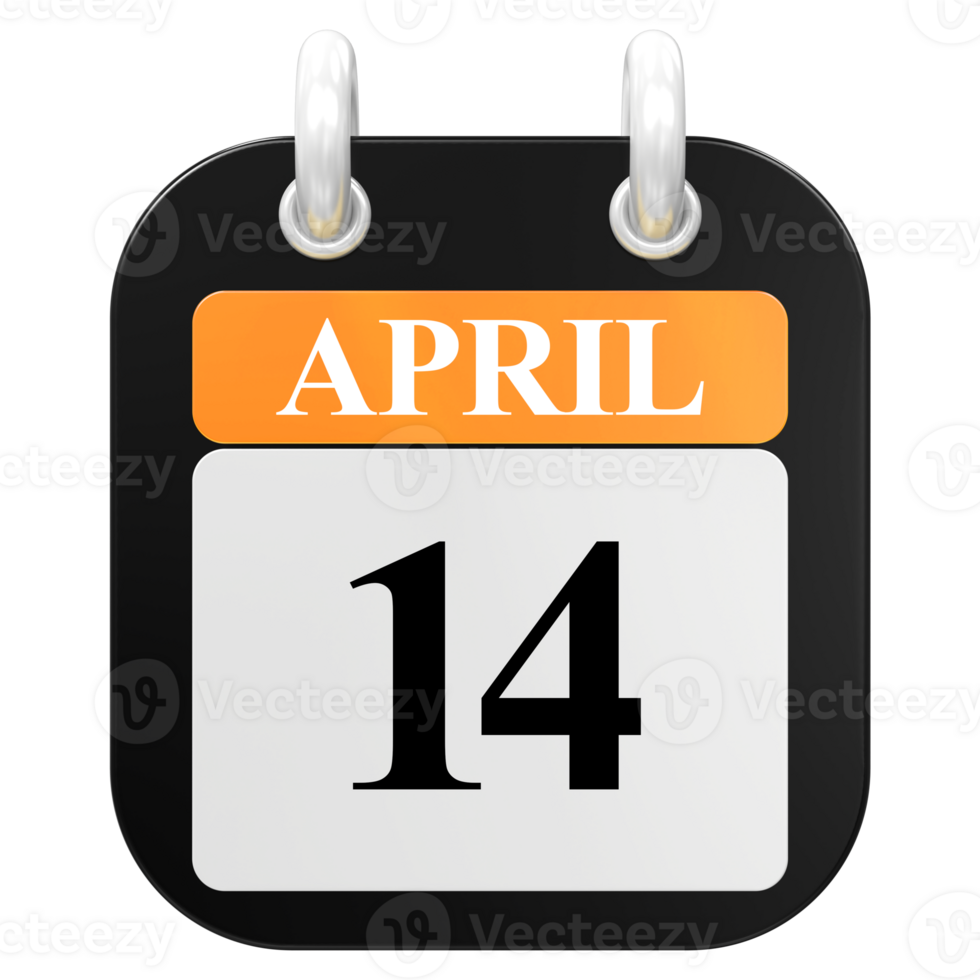 3D Rendering Of UI Icon APRIL Day 14 png