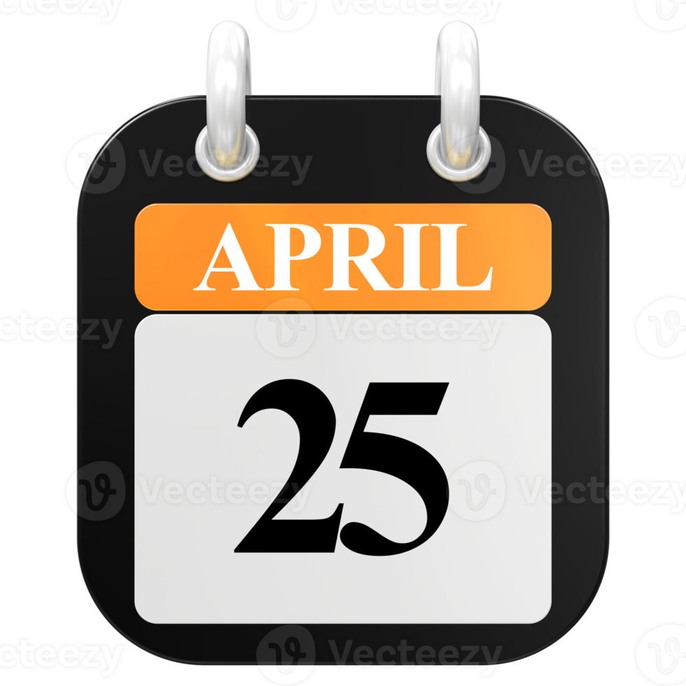 3D Rendering Of UI Icon APRIL Day 25 png