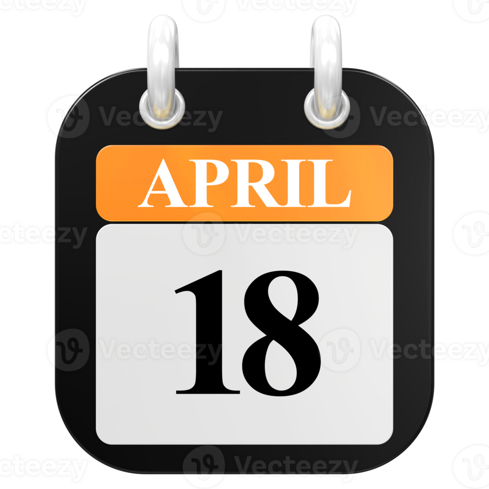 3D Rendering Of UI Icon APRIL Day 18 png
