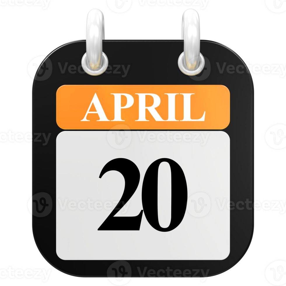 3D Rendering Of UI Icon APRIL Day 20 png