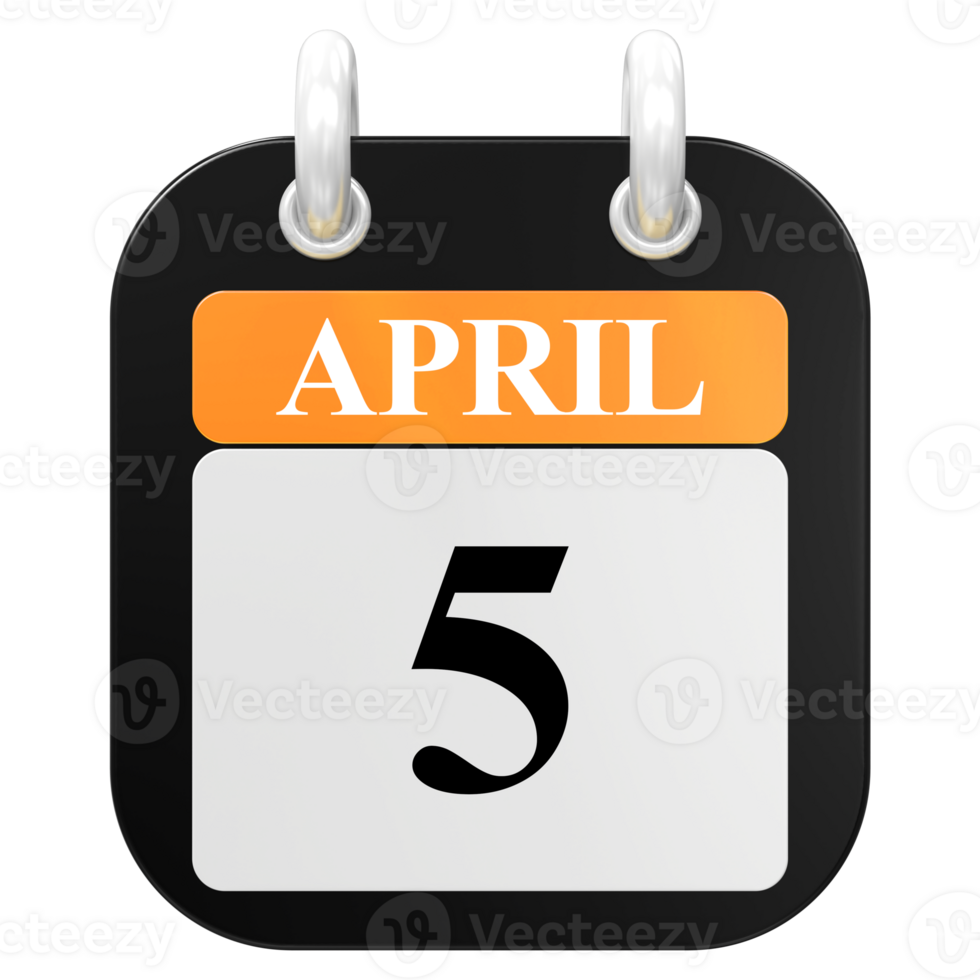 3D Rendering Of UI Icon APRIL Day 5 png
