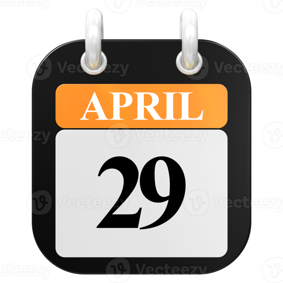 3D Rendering Of UI Icon APRIL Day 29 png
