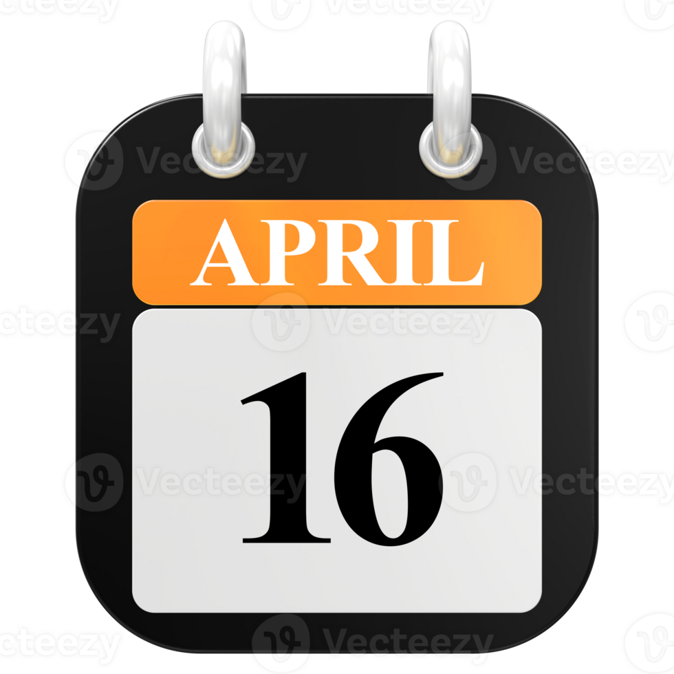 3D Rendering Of UI Icon APRIL Day 16 png