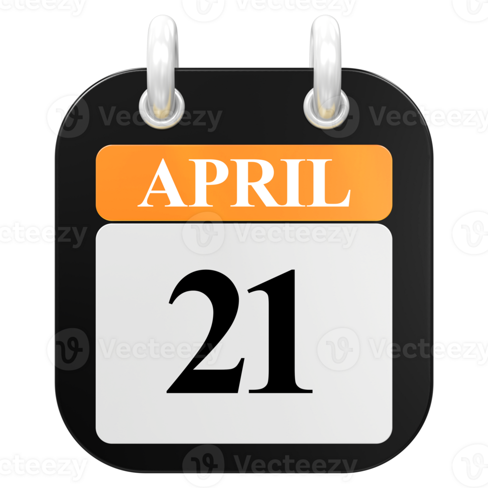 3D Rendering Of UI Icon APRIL Day 21 png