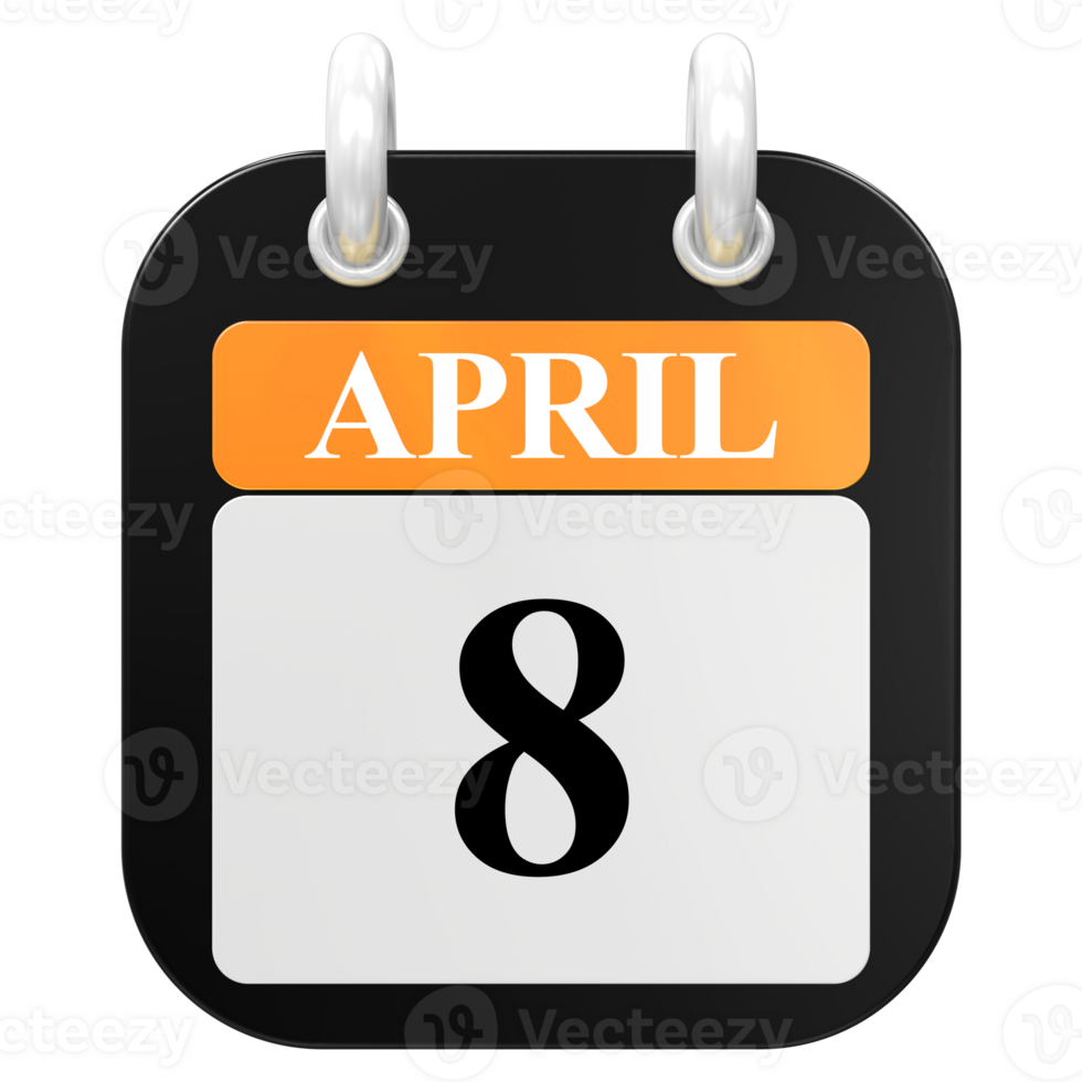 3D Rendering Of UI Icon APRIL Day 8 png