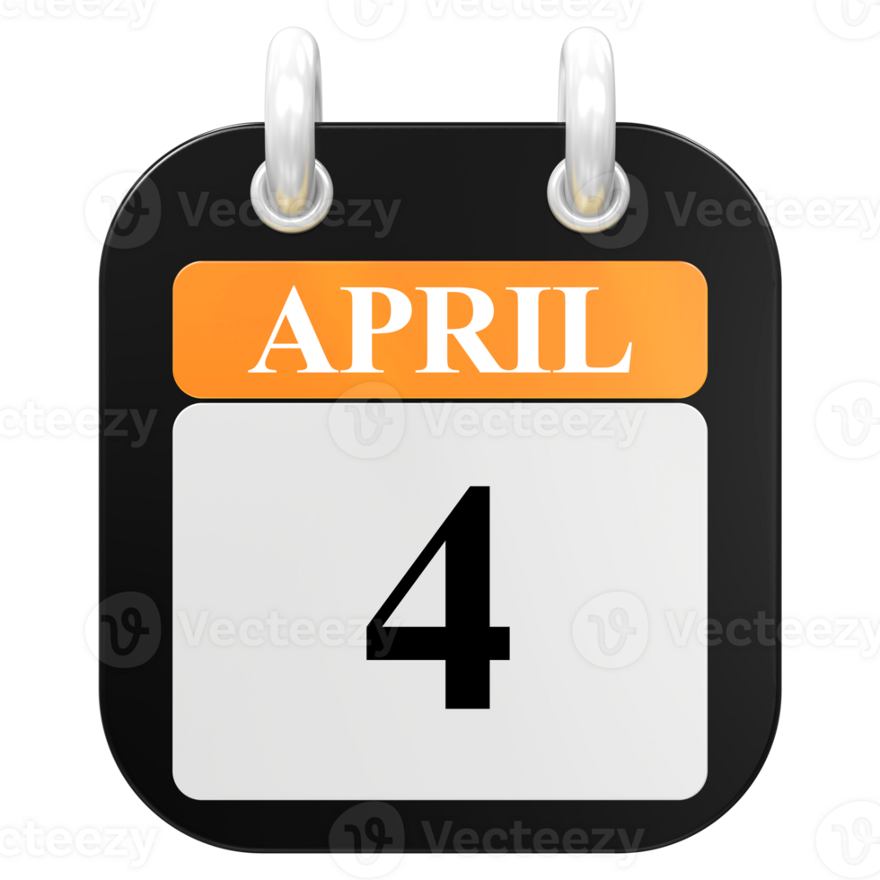 3D Rendering Of UI Icon APRIL Day 4 png
