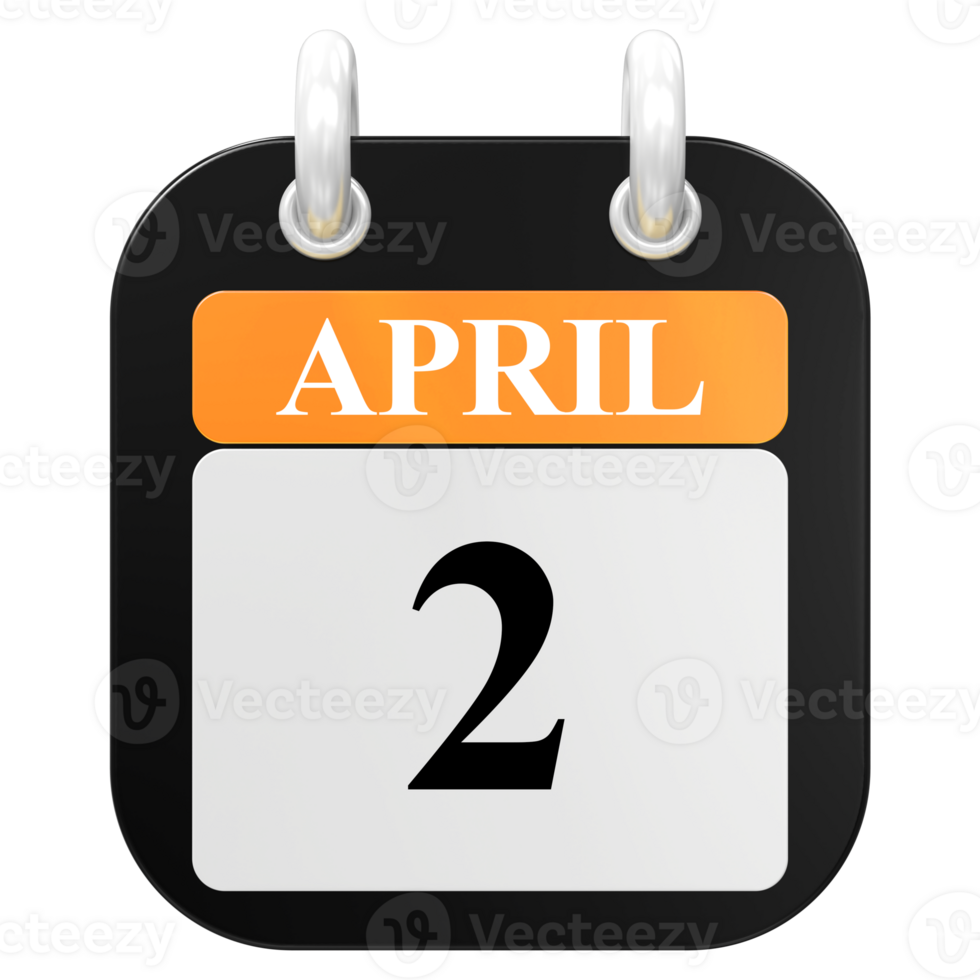 3D Rendering Of UI Icon APRIL Day 2 png