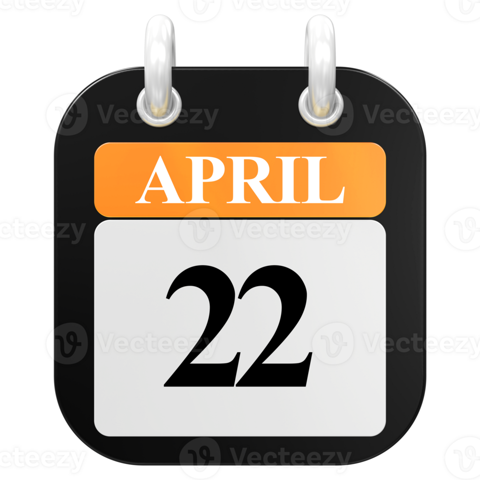 3D Rendering Of UI Icon APRIL Day 22 png