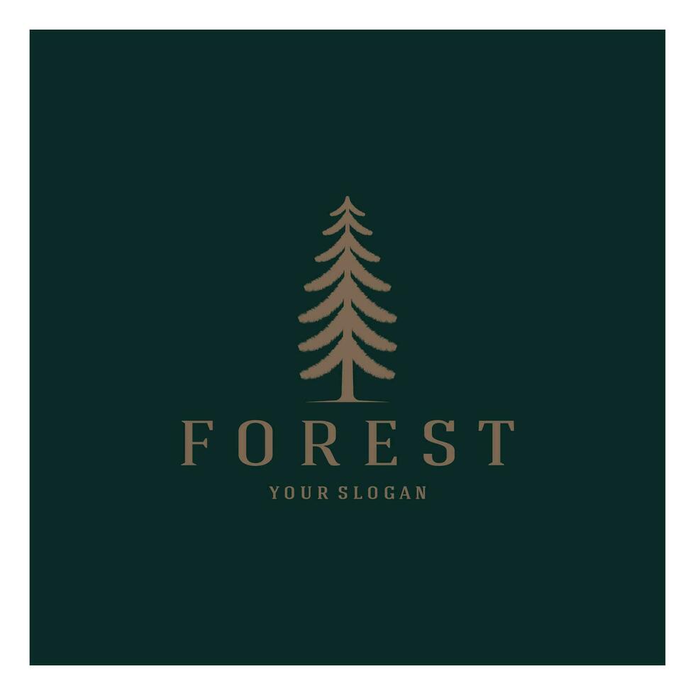 simple pine or fir tree logo,evergreen.for pine forest,adventurers,camping,nature,badges and business.vector vector