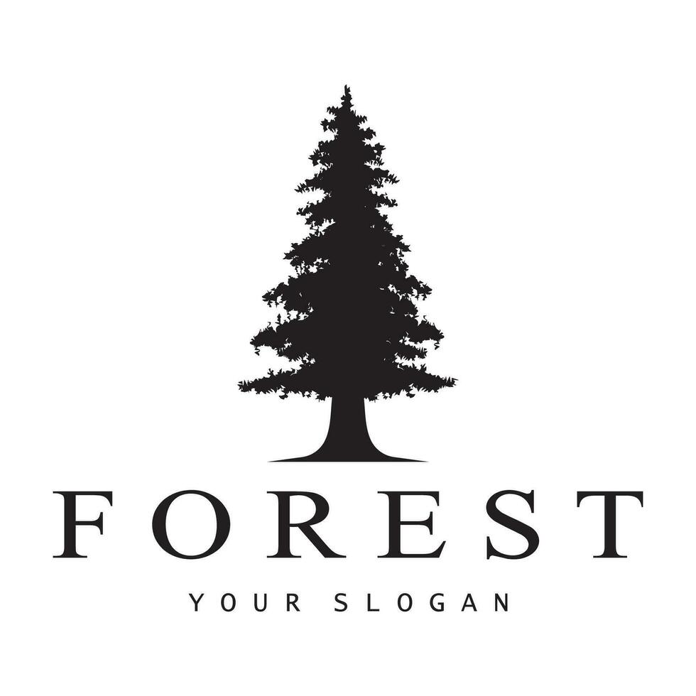 simple pine or fir tree logo,evergreen.for pine forest,adventurers,camping,nature,badges and business.vector vector