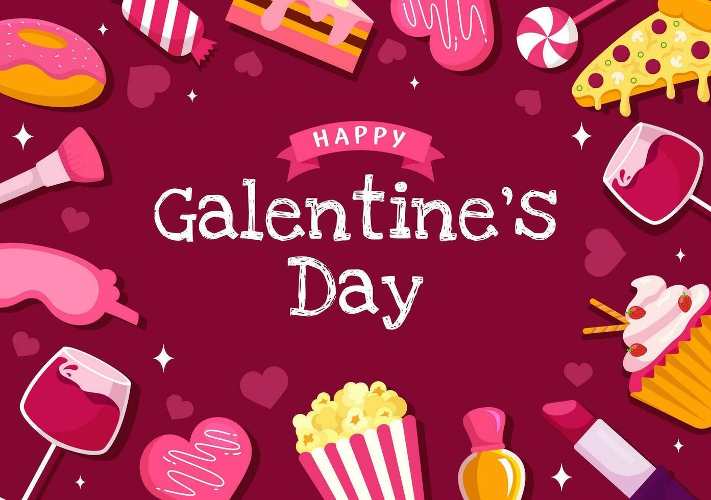 Happy Galentine's Day Vector Illustration on February 13th with Celebrating Women Friendship for Their Freedom in Flat Cartoon Background Design