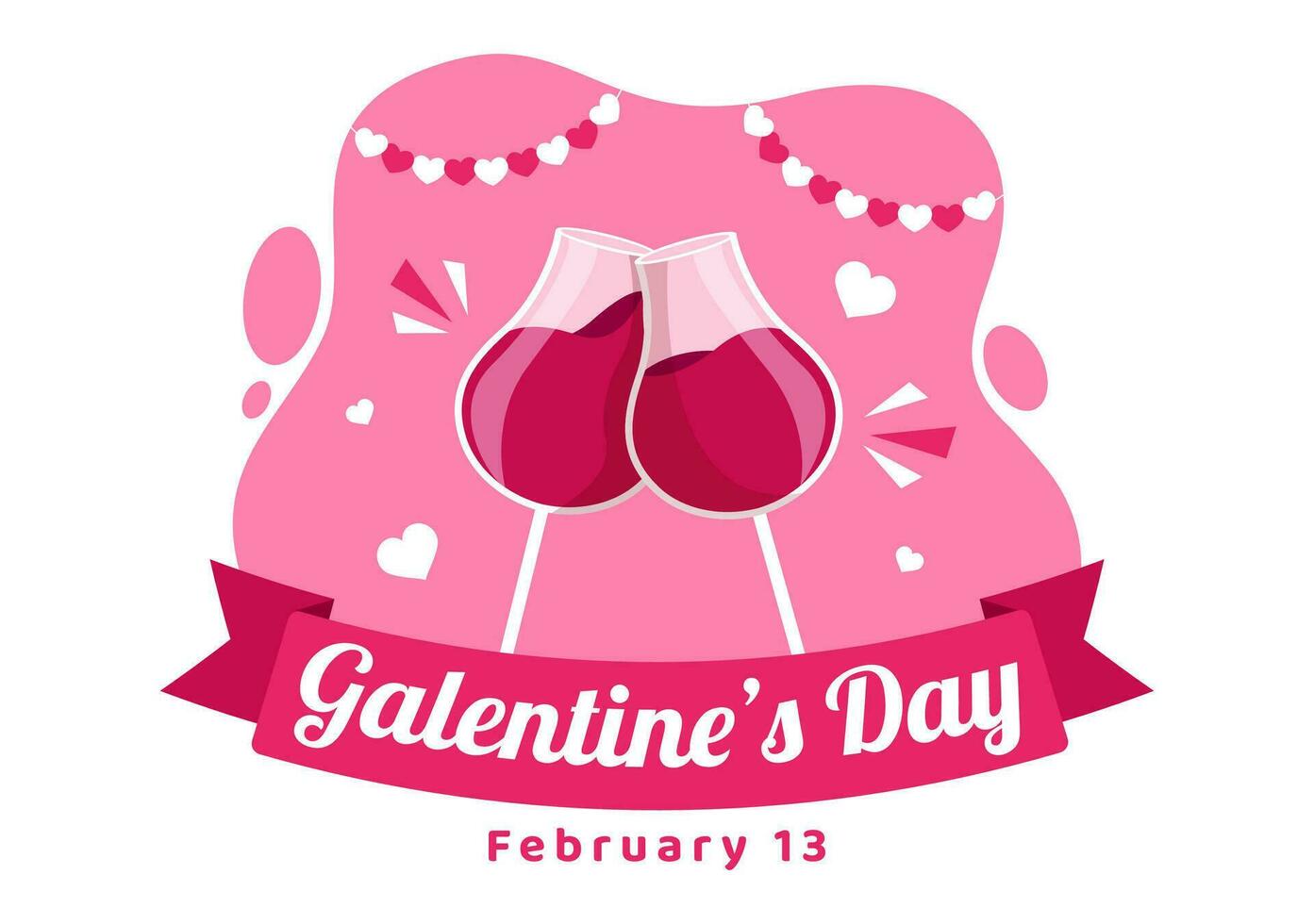 Happy Galentine's Day Vector Illustration on February 13th with Celebrating Women Friendship for Their Freedom in Flat Cartoon Background Design