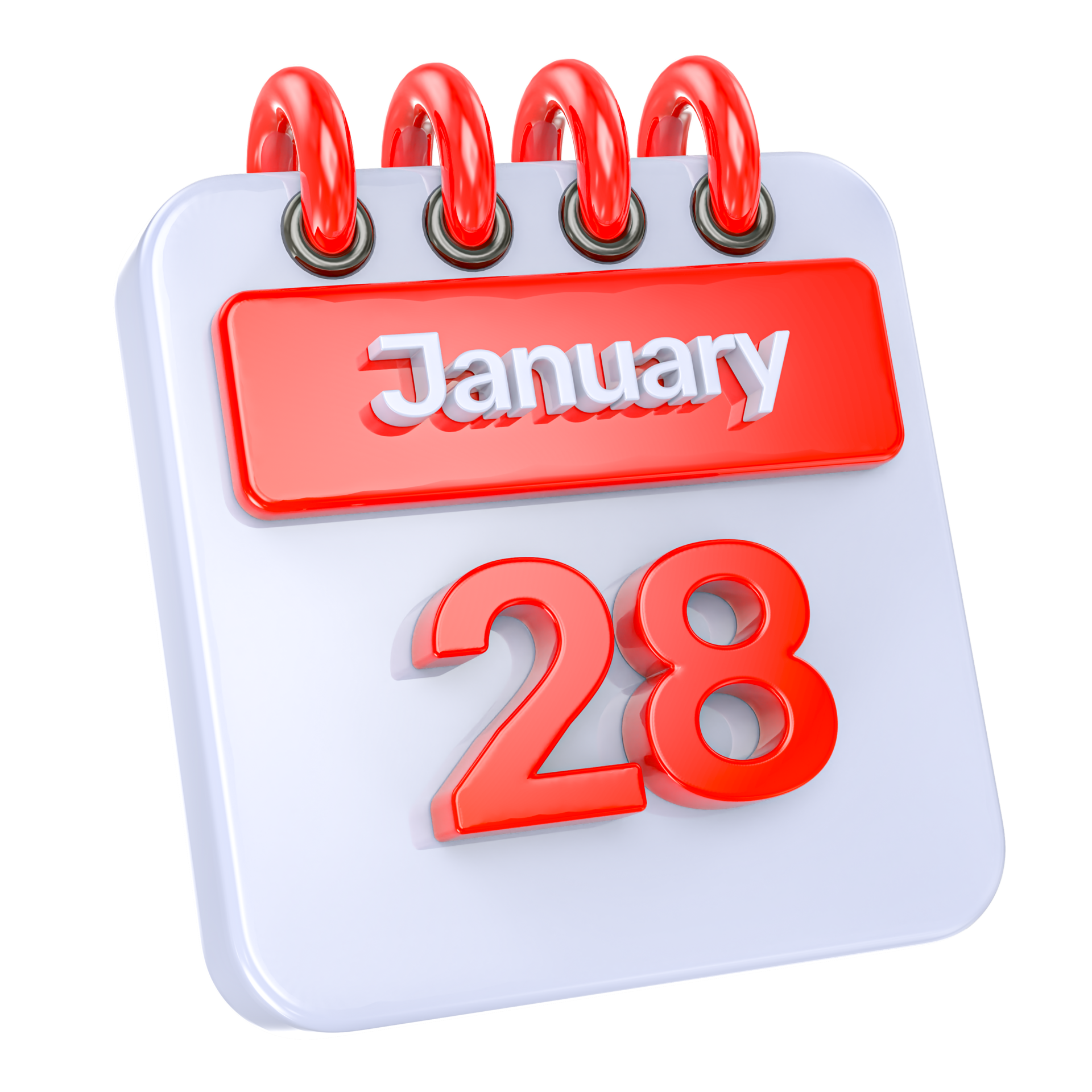 January Realistic Calendar Icon 3D Illustration of day 28 34623476 PNG
