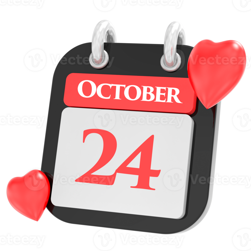 October with heart month day 24 png