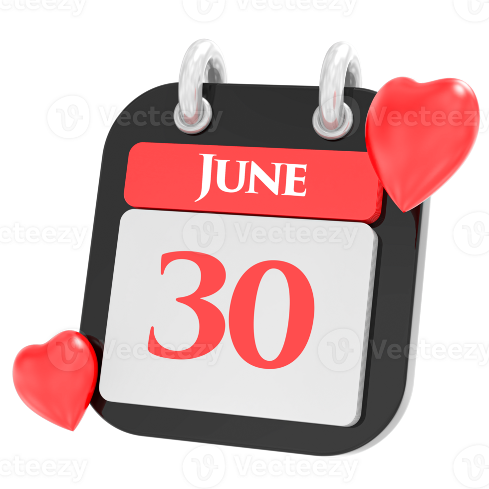 June with heart month day png