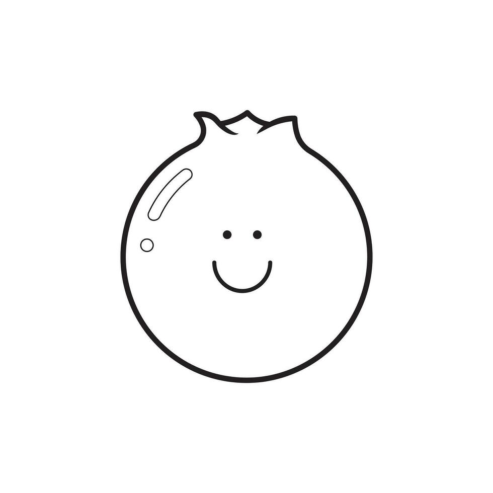 mano dibujado vector ilustración color niños sonriente Fruta arándano clipart