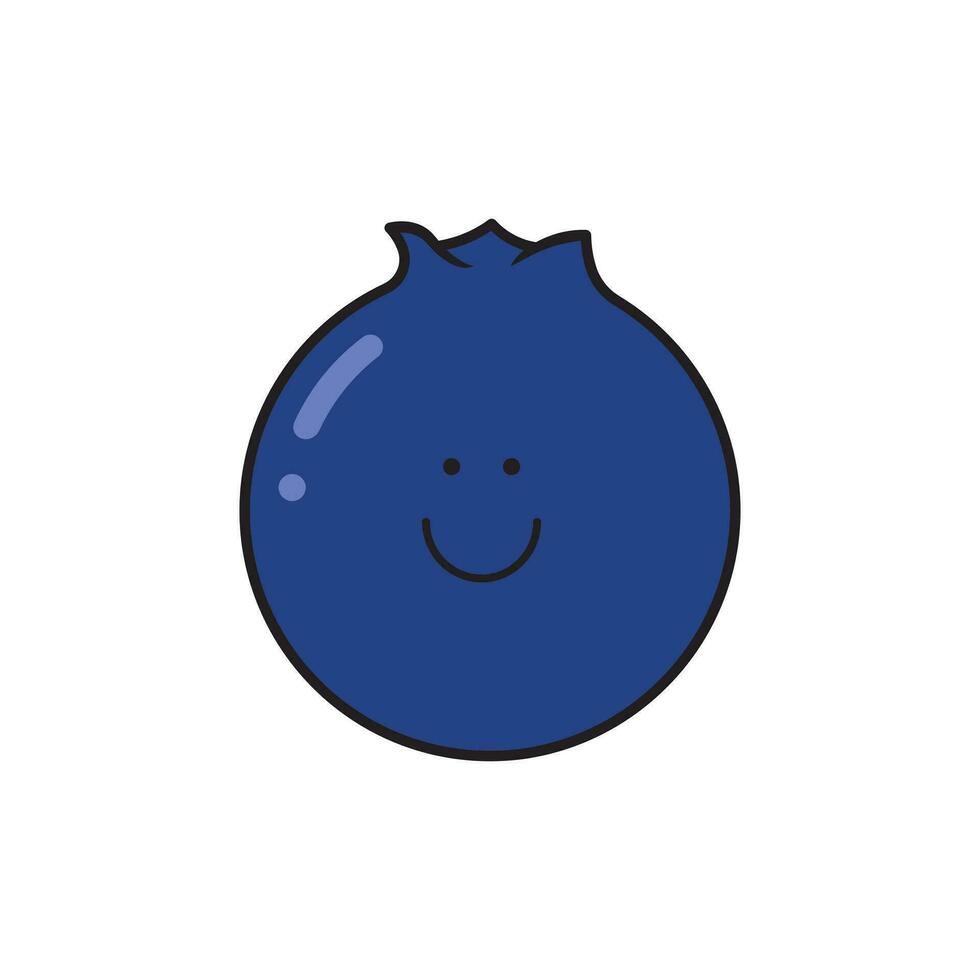 Vector illustration color children smiling fruit blueberry clipart