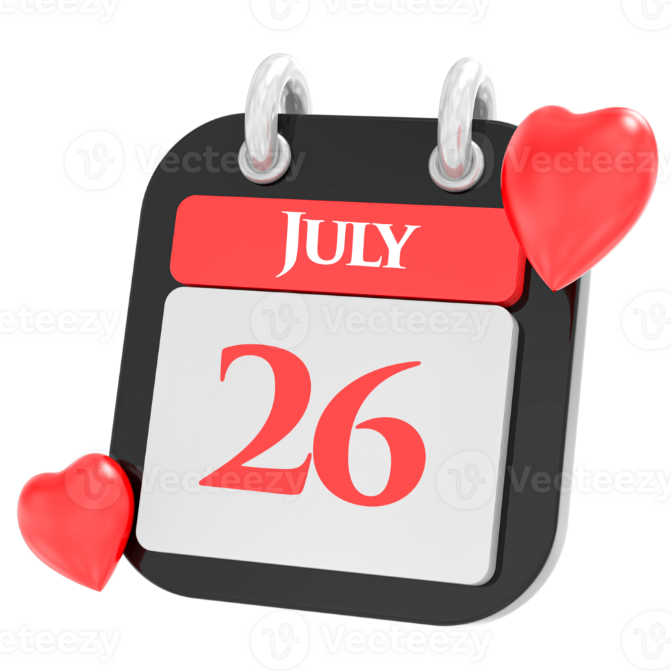 July with heart month day 26 png