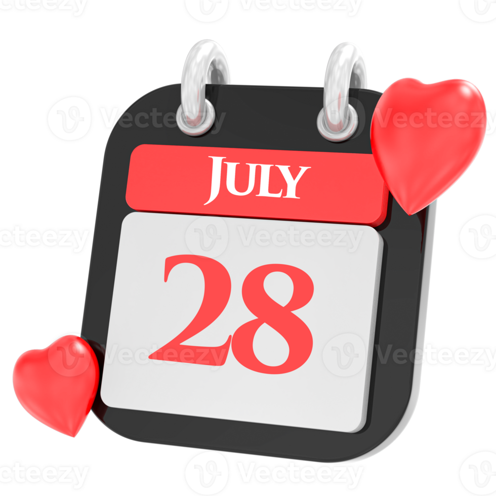 July with heart month day 28 png