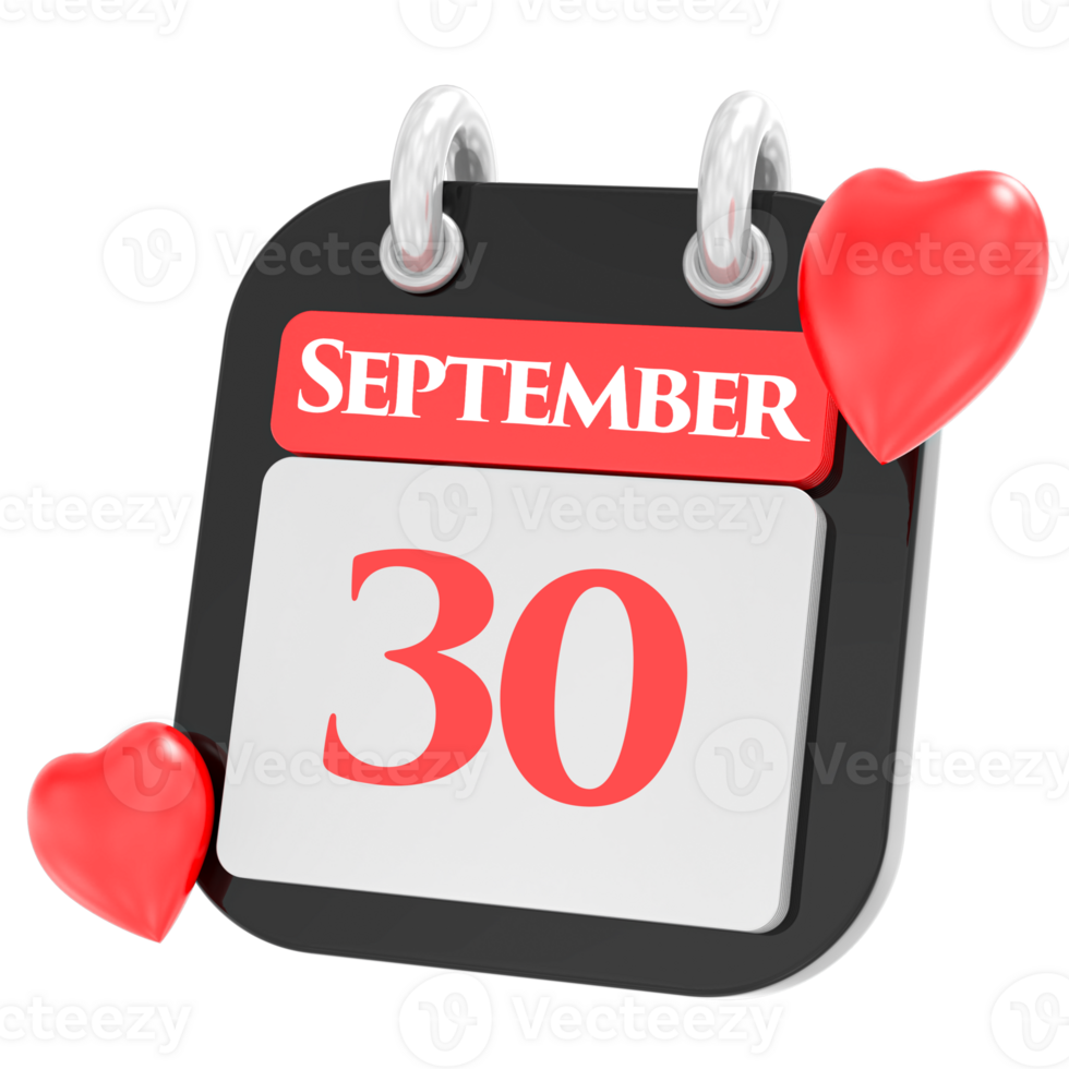 September with heart month day 30 png