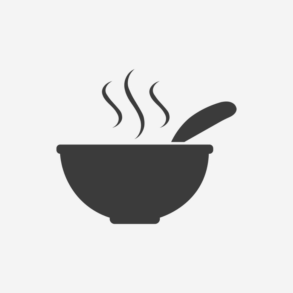 Soup meal icon vector isolated. hot food symbol