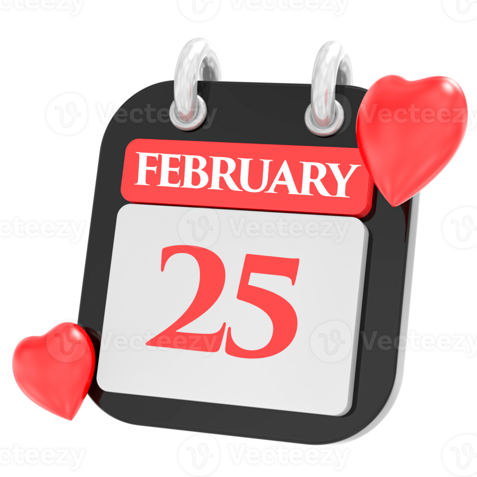 hjärta för februari månad ikon av dag 25 png