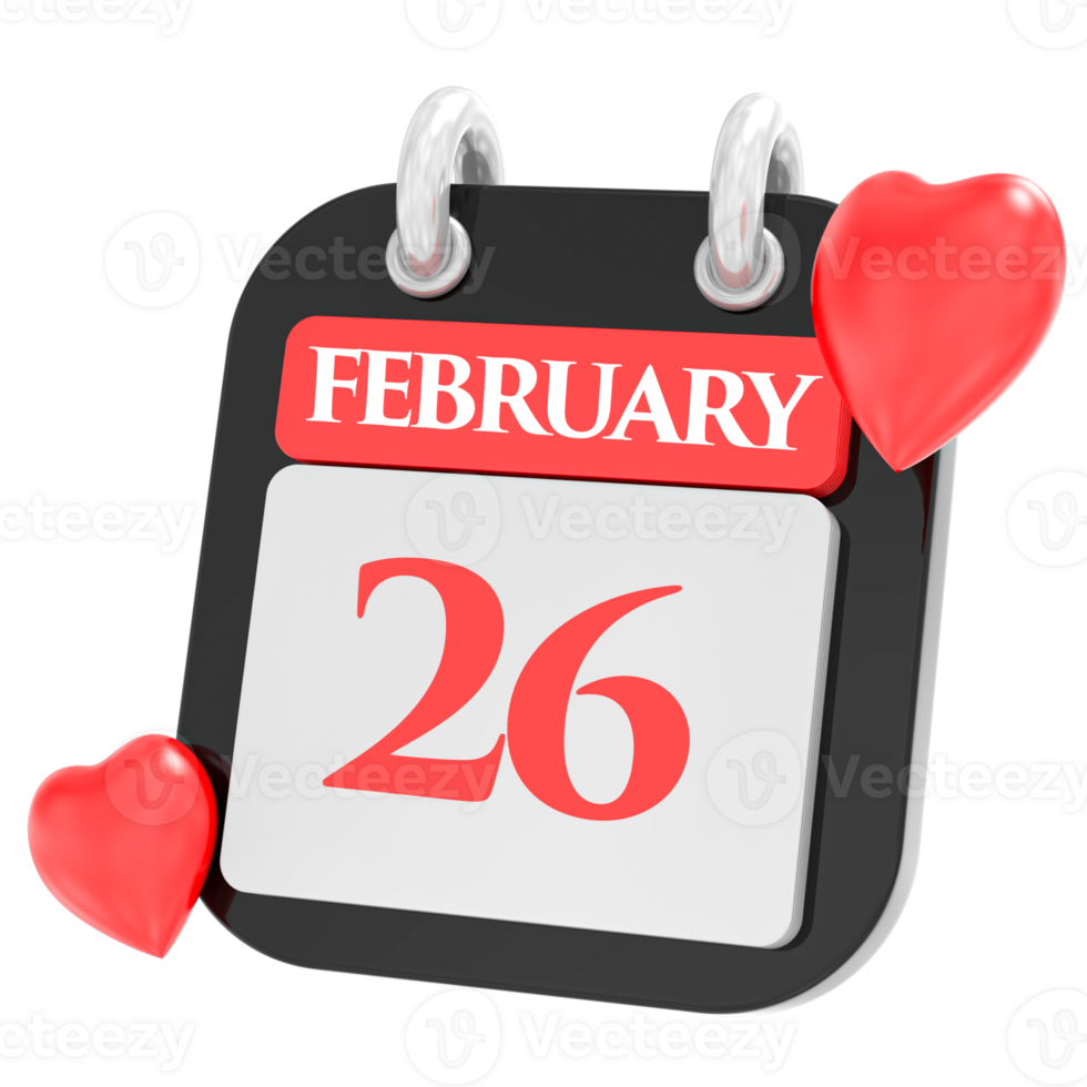Heart For FEBRUARY month icon of day 26 png