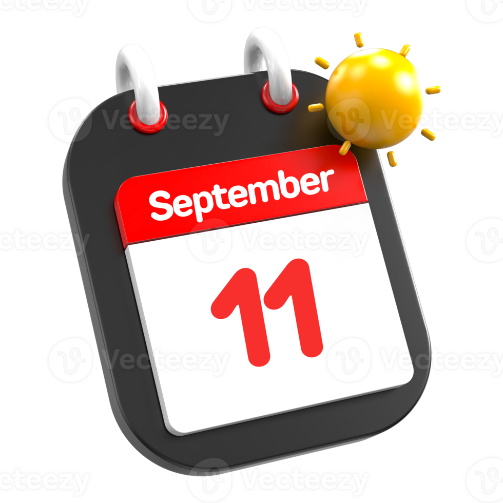 septiembre calendario fecha evento icono ilustración día 11 png