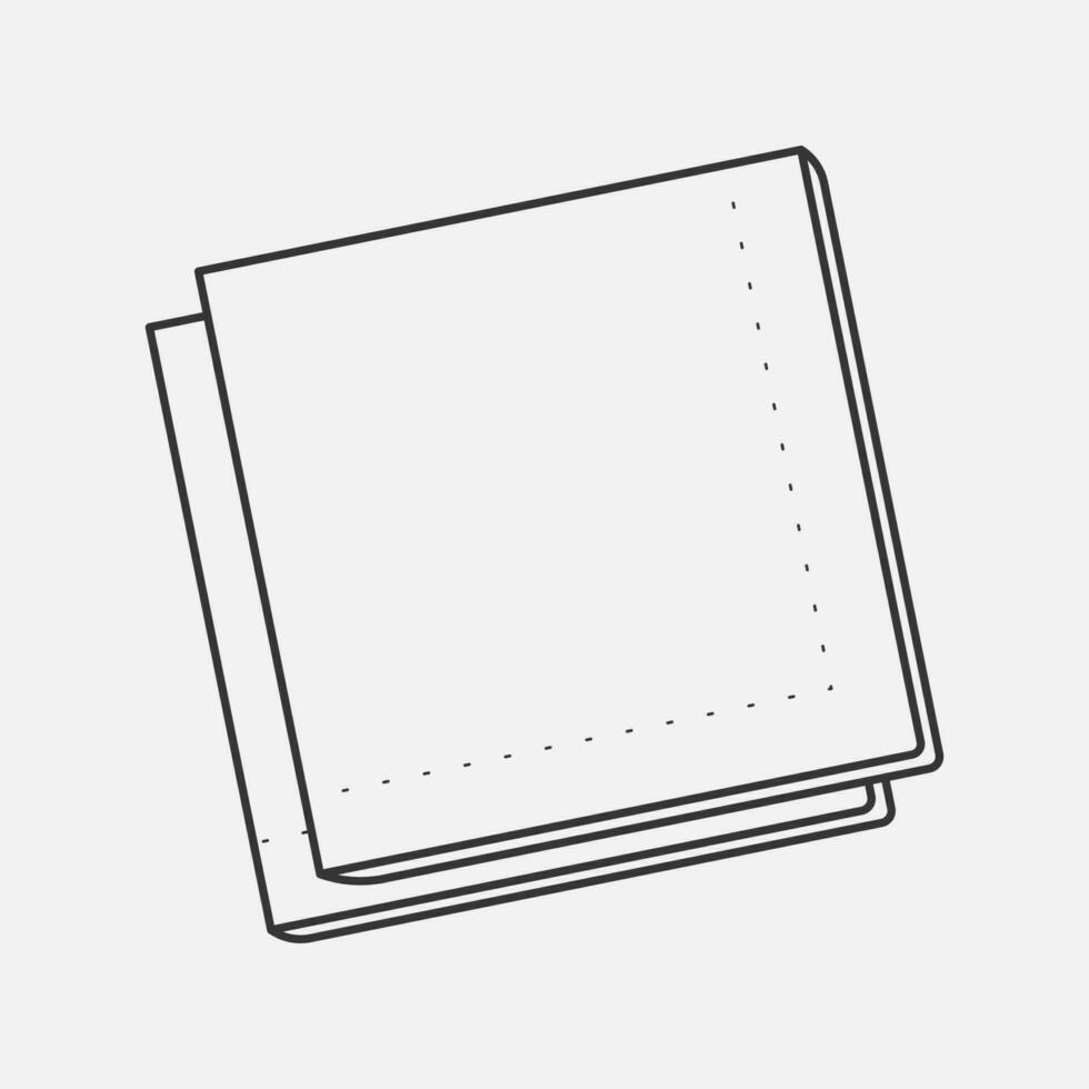 Napkin line icon. Square paper napkin. Vector
