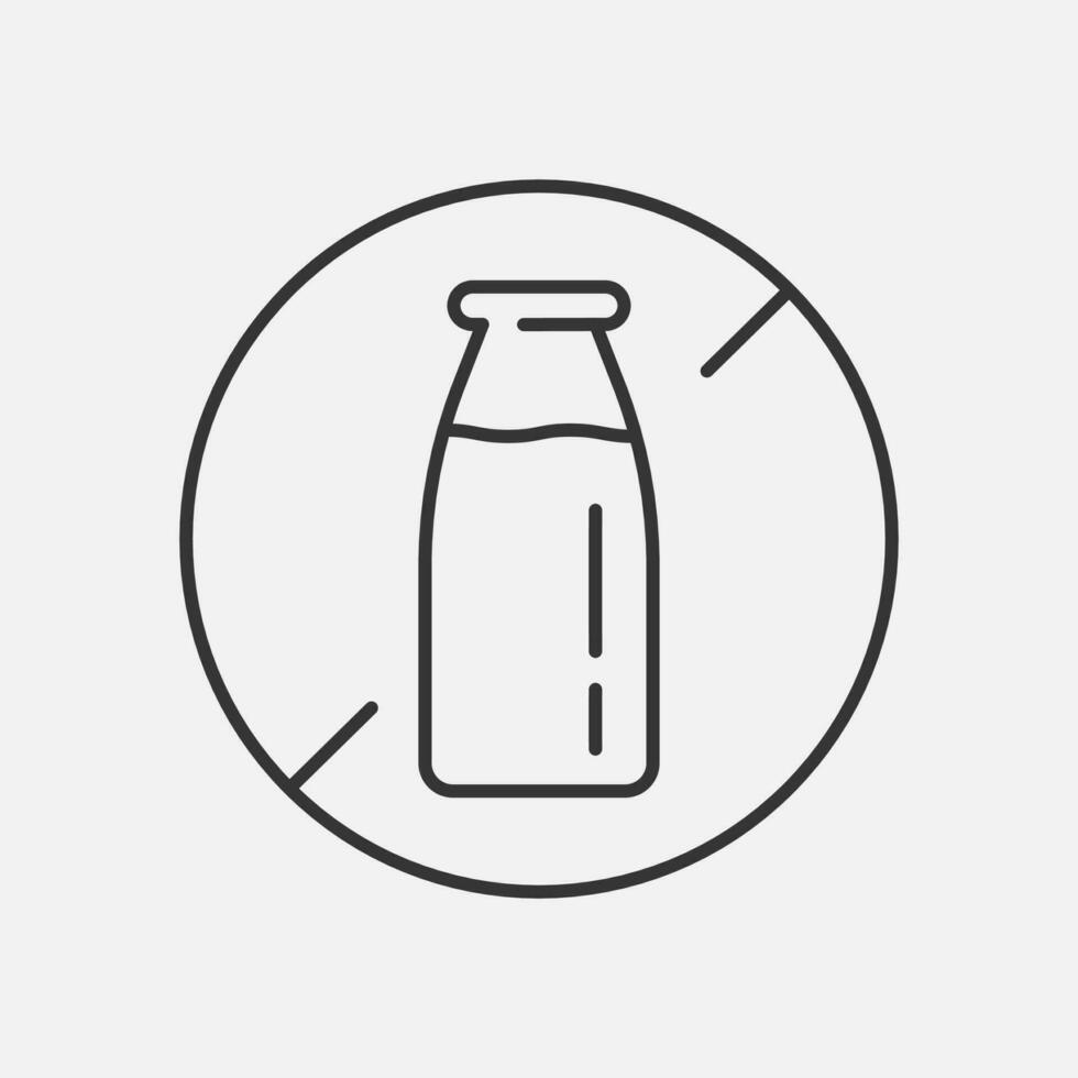 Lactose free  line icon. Common food allergen. Vector