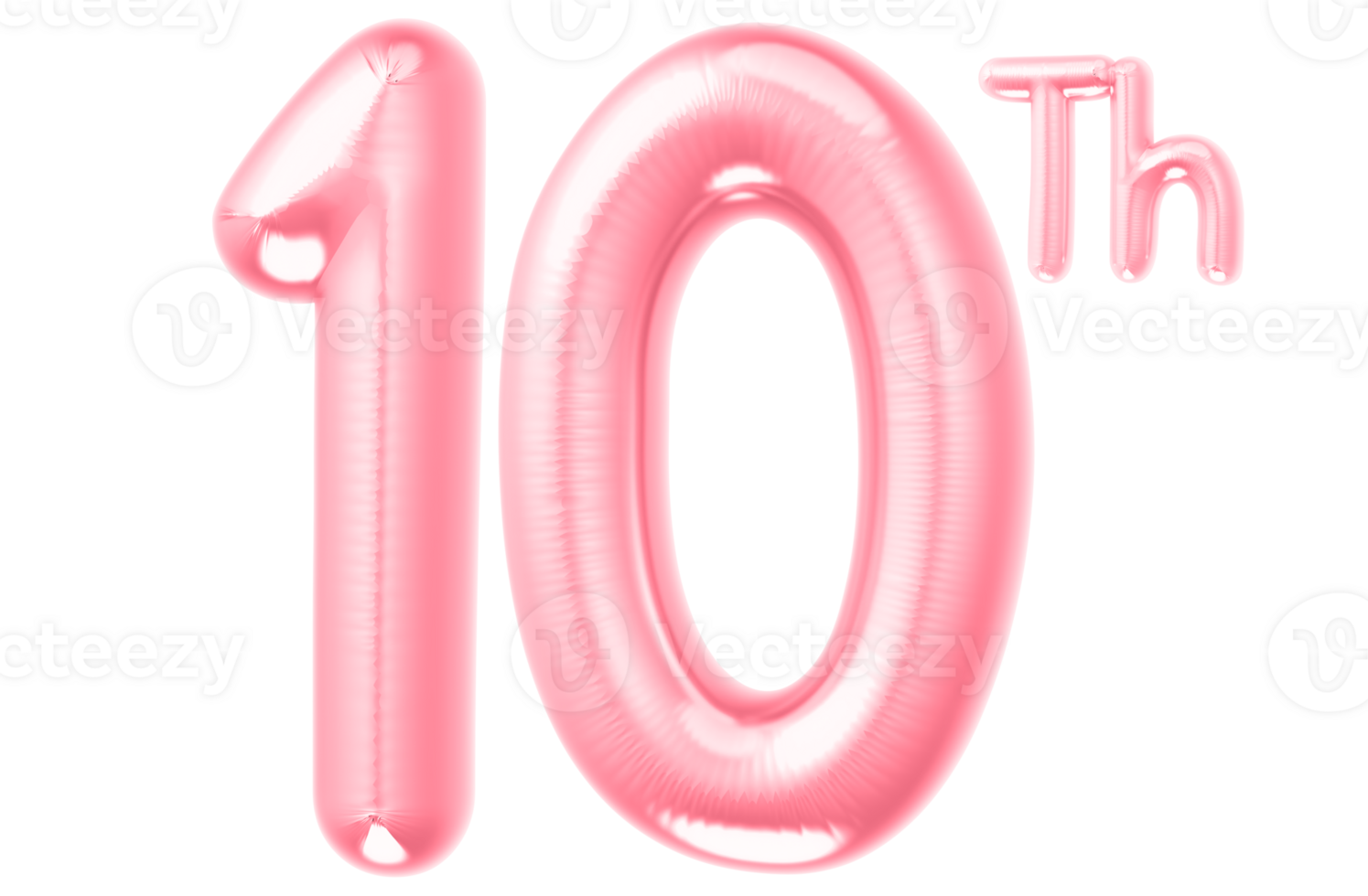 pink birthday balloons with the number on transparent background png