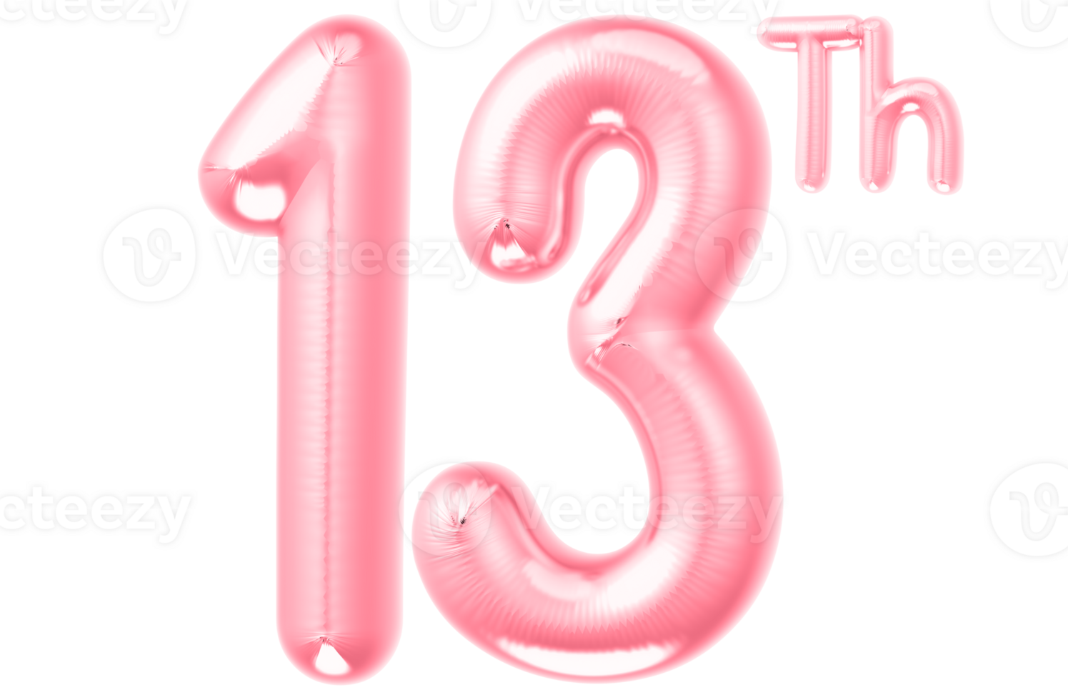 pink birthday balloons with the number on transparent background png