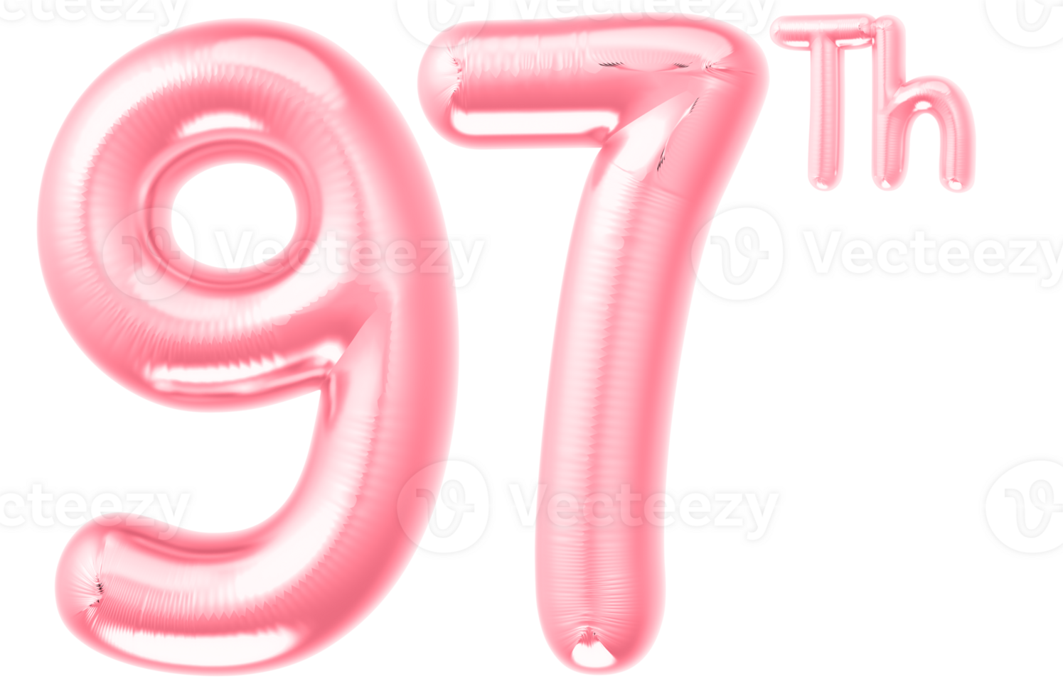 pink birthday balloons with the number on transparent background png