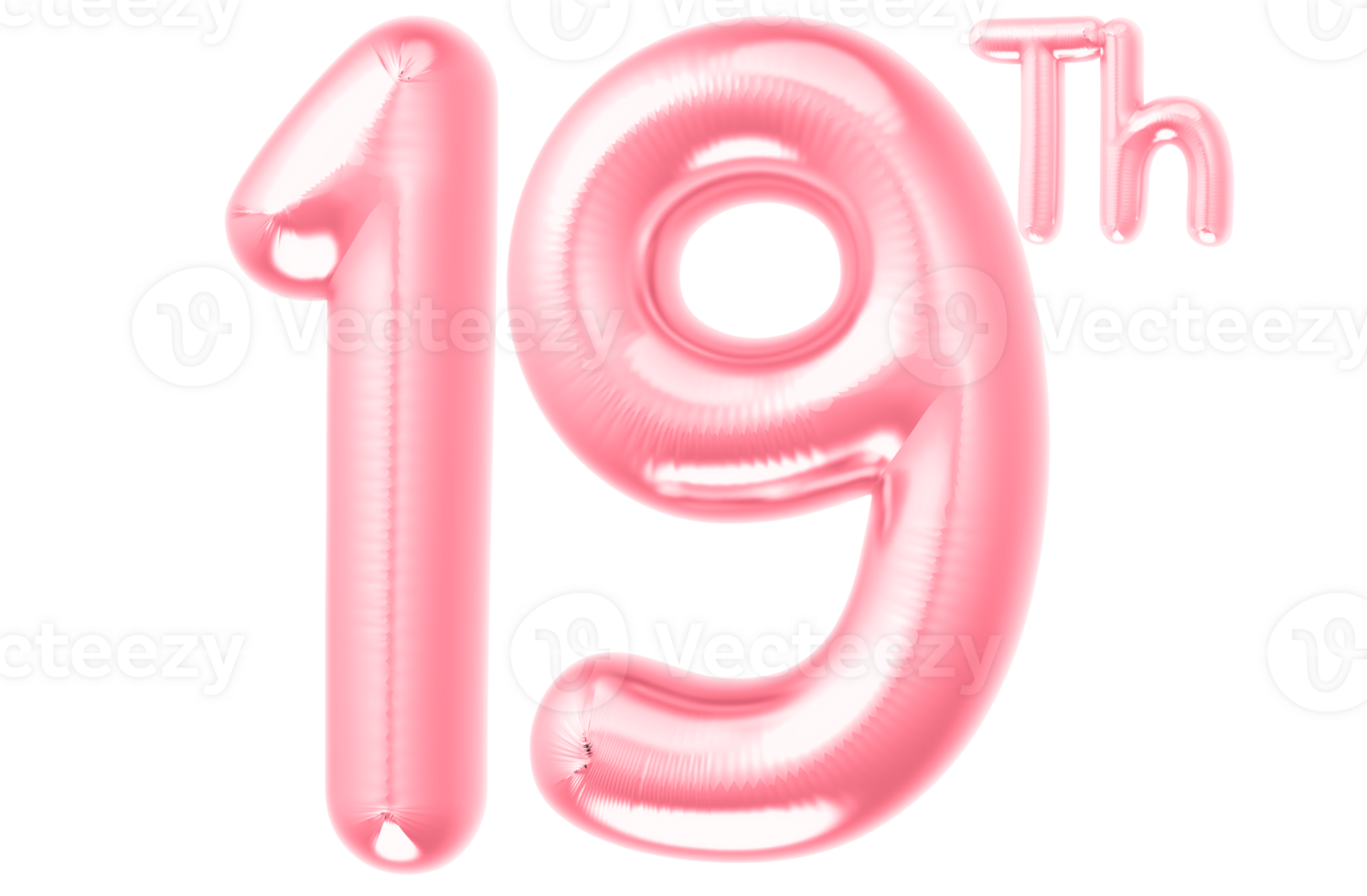pink birthday balloons with the number on transparent background png